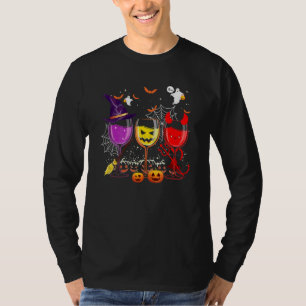Womens Wine Glass Of Witchcraft Halloween T-Shirt