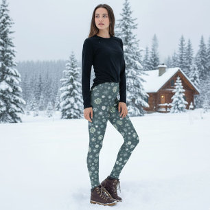 Women's Winter Print Leggings - Warm & Soft Pants 