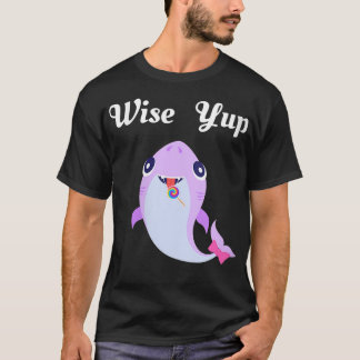 Womens Wise Yup Funny Clever SharkVNeck  T-Shirt