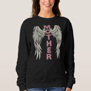 Womens Woman Mother Angel Wings Best Mom Mother Da Sweatshirt