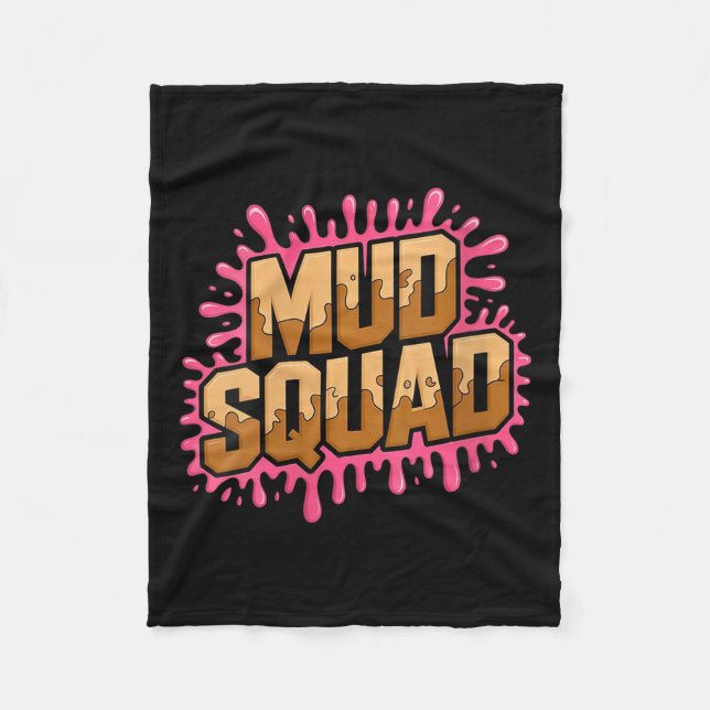 Womens Womans Muddy Mud Run Squad Mudding Running  Fleece Blanket (Front)