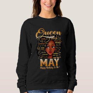Womens Women Girl Queen Was Born In May Happy Birt Sweatshirt