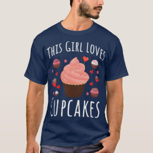 Womens Women Mom Grandma Loves Cupcake Girls Love T-Shirt