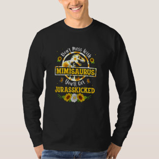 Womens Women Sunflower Mimisaurus Dinosaur Rex Mot T-Shirt