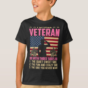 Womens Women Veteran Soldier Proud Female Veteran T-Shirt