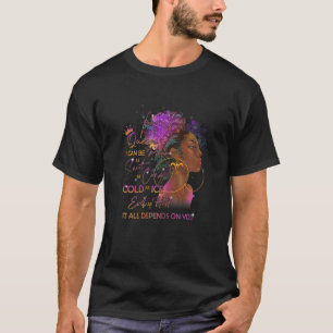 Womens Womens Birthday Aries Queen Melanin Afro B T-Shirt
