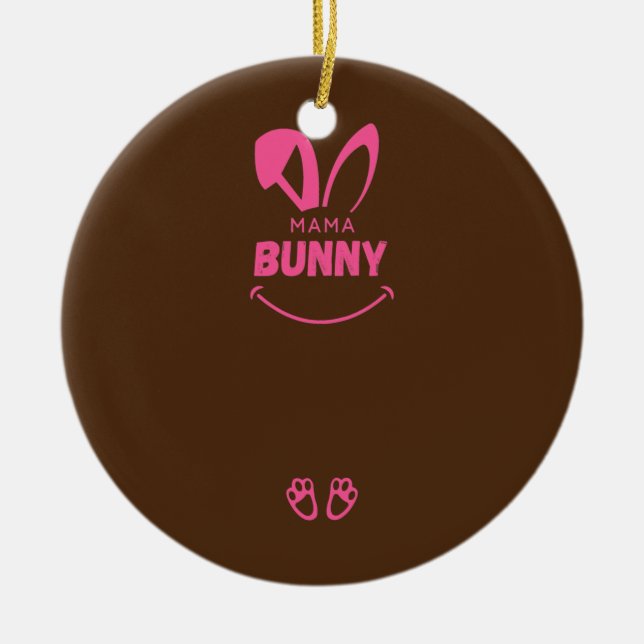 Womens Womens Easter Mama Bunny for Pregnant Mom Ceramic Ornament (Front)