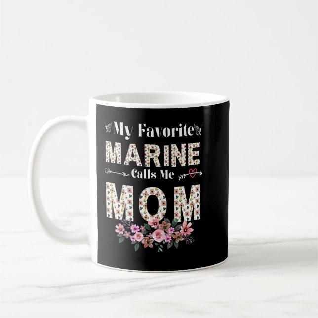 Womens Womens My Favourite Marine Calls Me Mom Shi Coffee Mug (Left)