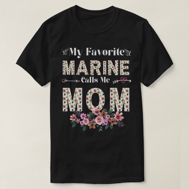 Womens Womens My Favourite Marine Calls Me Mom Shi T-Shirt (Design Front)