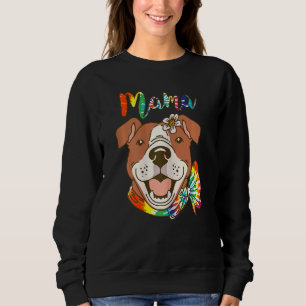 Womens Women's Pitbull Mom Dog Pittie Mama Happy Sweatshirt