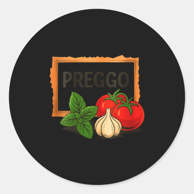 Womens Womens Preggo Sauce Costume Cute And Funny  Classic Round Sticker (Front)