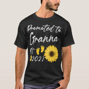 Womens Womens Promoted To Granna Est 2021 Sunflowe T-Shirt