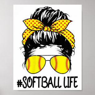 Womens Womens Softll Life Mother's Day Mom Life Se Poster