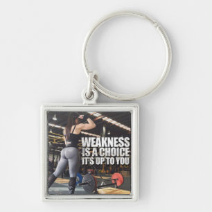 Women's Workout Inspiration - Weakness Is A Choice Keychain