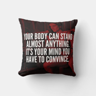 Women's Workout Inspirational Words Throw Pillow