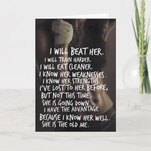 Women's Workout Motivation, I Will Beat The Old Me Card