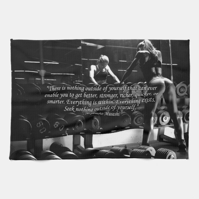 Women's Workout Motivational Kitchen Towel (Horizontal)