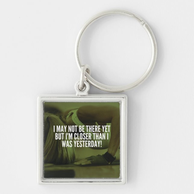 Women's Workout Motivational Words Keychain (Front)