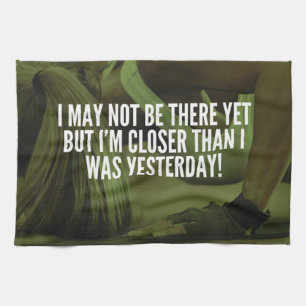 Women's Workout Motivational Words Kitchen Towel