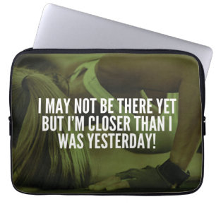 Women's Workout Motivational Words Laptop Sleeve