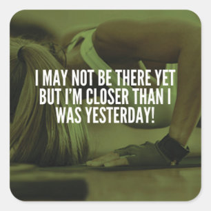 Women's Workout Motivational Words Square Sticker