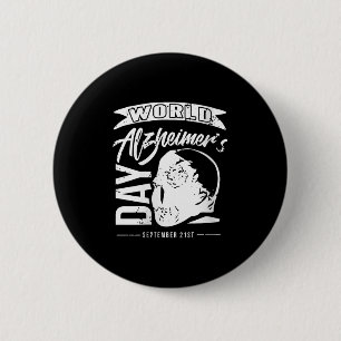 Womens World Heimer's Awareness Day Memory Suprt S 2 Inch Round Button
