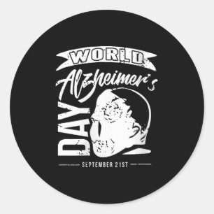 Womens World Heimer's Awareness Day Memory Suprt S Classic Round Sticker