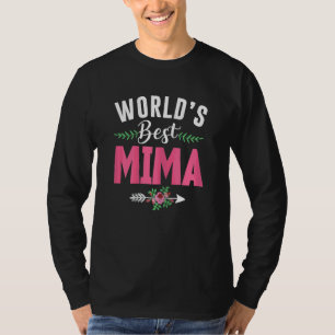 Womens World's Best Mima  Mother's Day Grandma Flo T-Shirt