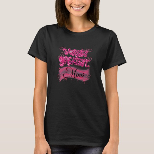 Womens World's Greatest Mimi - Heart Art T-Shirt (Front)