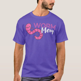 Womens Worm Farmer Mom Mother Vermiculture Red Wig T-Shirt