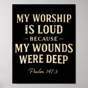 Women's worship is loud because wounds deep psalm poster