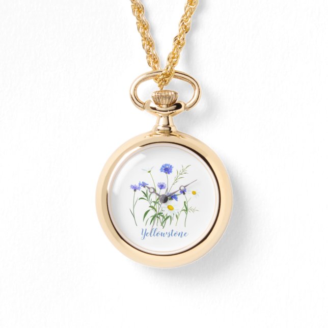Womens Wraparound Watch-Yellowstone Wildflowers Watch (Front)