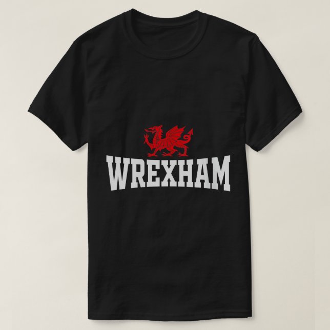 Womens Wrexham Wales Red Dragon Wrecsam V-Neck T-S T-Shirt (Design Front)