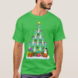 Womens Xmas Lights Funny Santa Brontosaurus Dinosa T-Shirt
