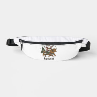 Womens Xmas Tree Lighting Santa Riding Highland Co Fanny Pack