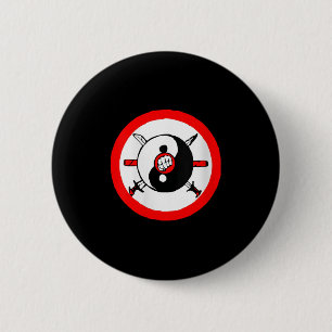 Womens Yin Yang Tai Chi Martial Arts Sword And Fis 2 Inch Round Button