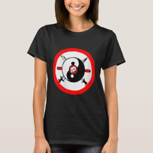 Womens Yin Yang Tai Chi Martial Arts Sword And Fis T-Shirt