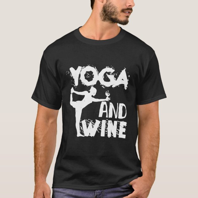 Womens Yoga and wine shirt (Front)