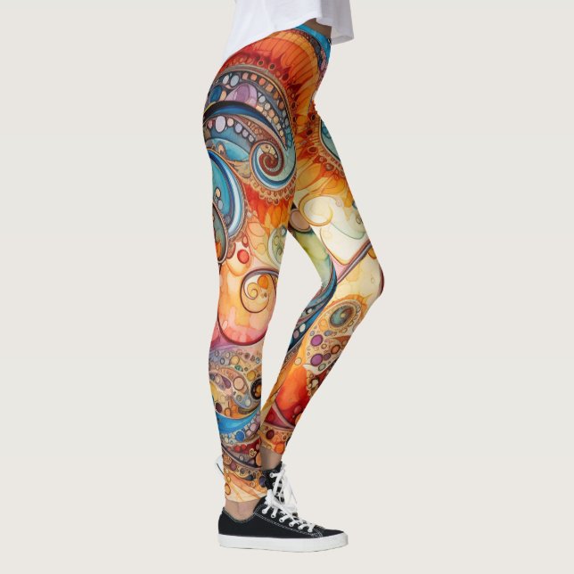 Women's yoga apparel with art leggings (Right)