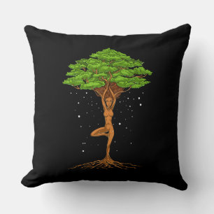 Womens Yoga Tree Of Life Throw Pillow