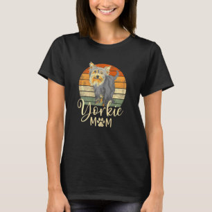 Womens Yorkie Mom Retro Yorkshire Terrier Dog Mama T-Shirt