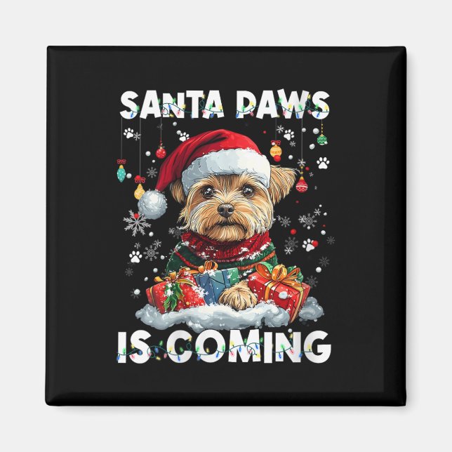 Womens Yorkshire Terrier Christmas Tree Decoration Magnet (Front)