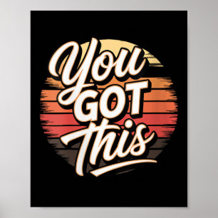 Womens You Got This – Retro-insred Motivational V- Poster