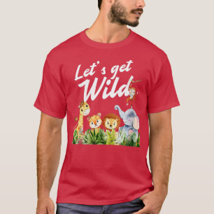 Womens Zoo Party Safari Animals A Day At The Wild  T-Shirt