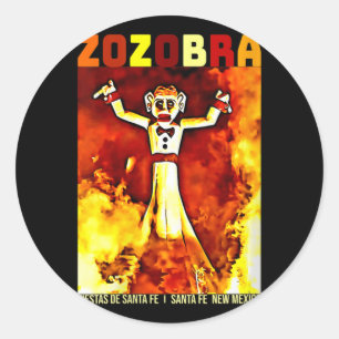 Womens Zozobra Fiestas De Sante Fe New Mexico Old Classic Round Sticker