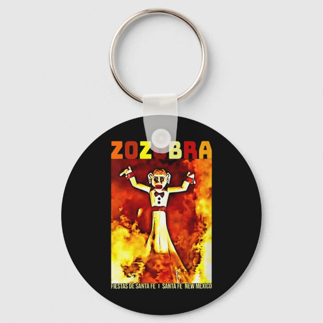 Womens Zozobra Fiestas De Sante Fe New Mexico Old  Keychain (Front)