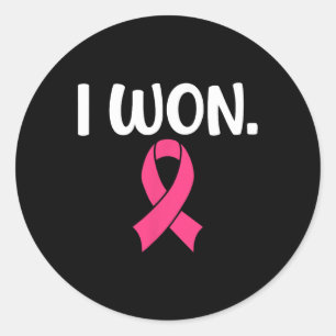 Won Breast Cancer Breast Cancer Awareness Support  Classic Round Sticker