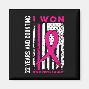 Won Breast Cancer Survivor 22 Year Anniversary Cou Magnet