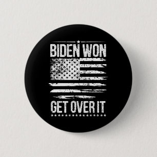 Won Get Over It Usa Flag Funny Biden Harris 2 Inch Round Button