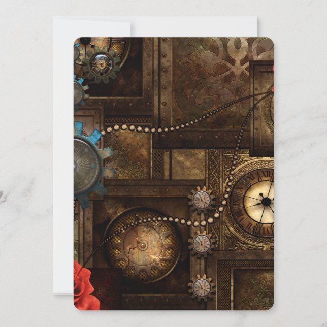 Wondeful steampunk design  invitation (Front)